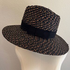 Brixton Black and Tan Woven Hat